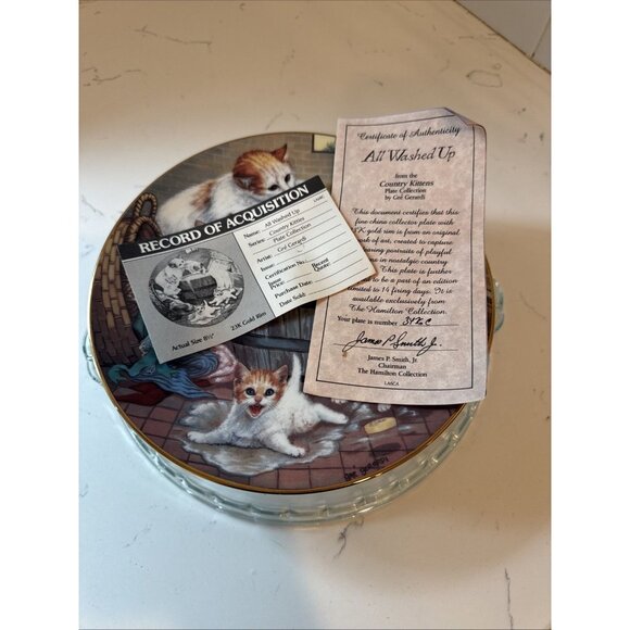 Country Kitties By Gre Gerardi “All Washed Up” Collectors Plate - Picture 14 of 15